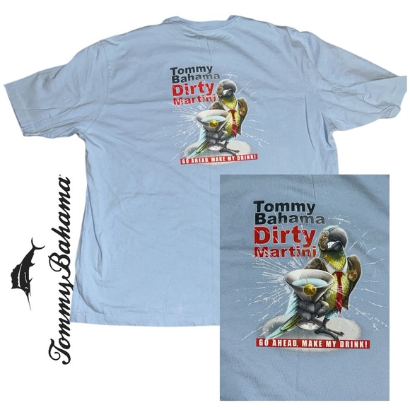 Tommy Bahama Men’s Dirty Martini Go Aheadd Make My Drink Tee‎ - Size L - Picture 1 of 3